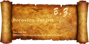 Borovics Zerind névjegykártya